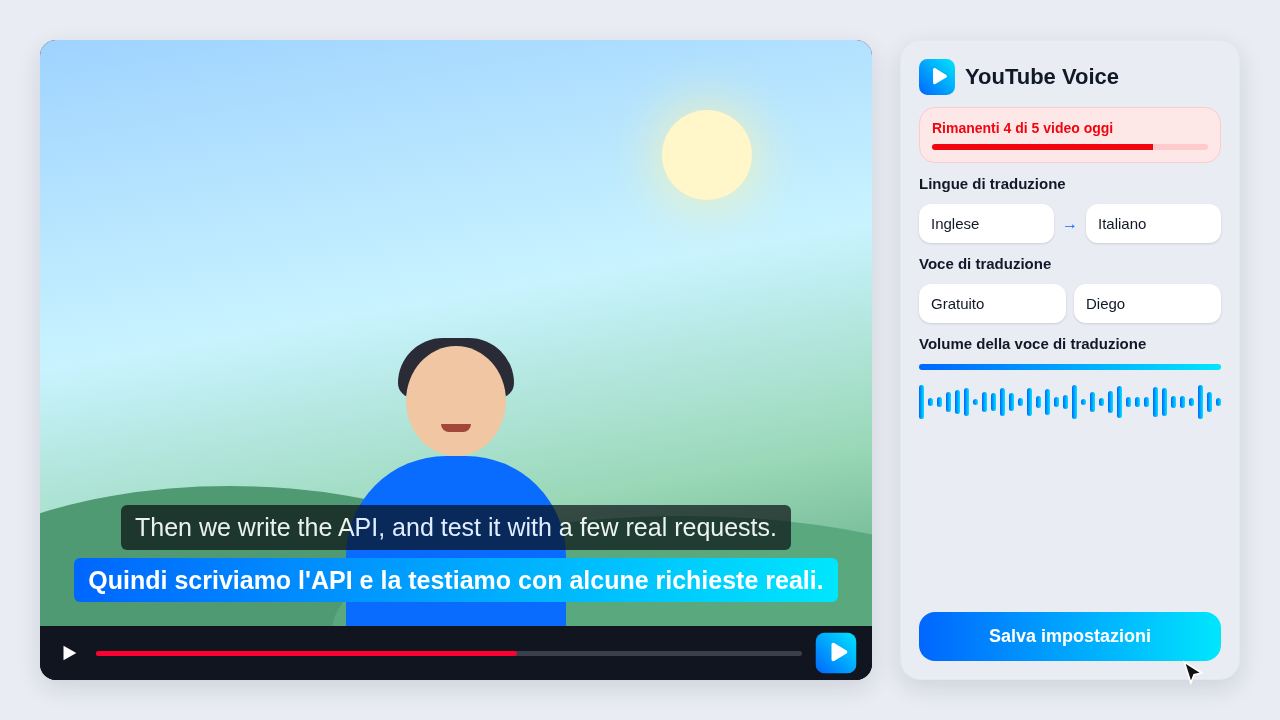 Video dimostrativo di YouTube Translator