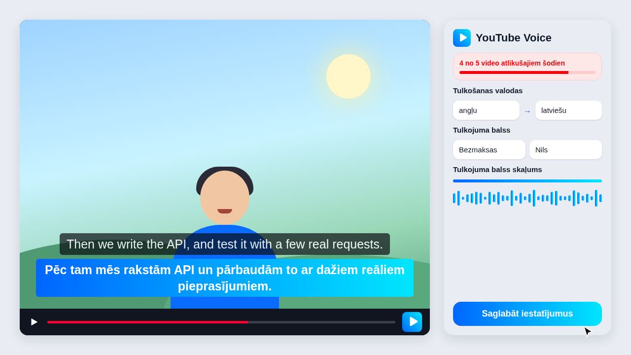 YouTube Translator demonstrācijas video