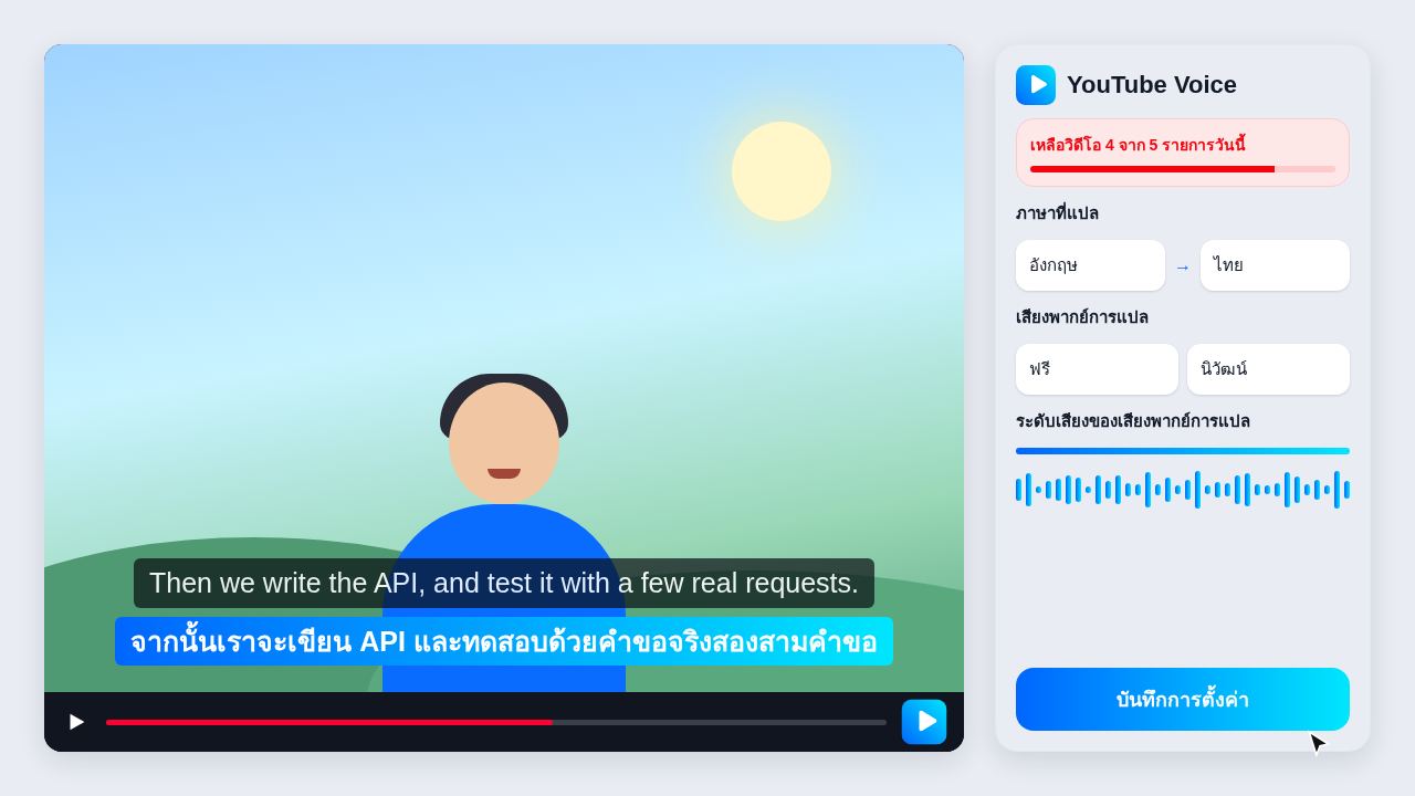 วิดีโอสาธิต YouTube Translator